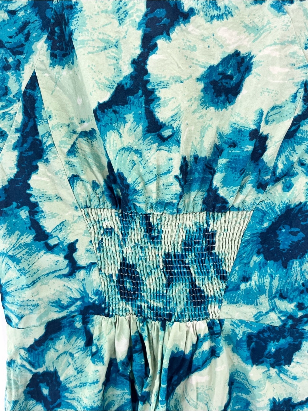 ANTHROPOLOGIE Floreat Floral Sleeveless Dress in Blue with Yellow Embroidery - Picture 6 of 11